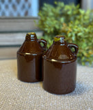 Vintage Little Brown Crock Salt & Pepper Shaker Set