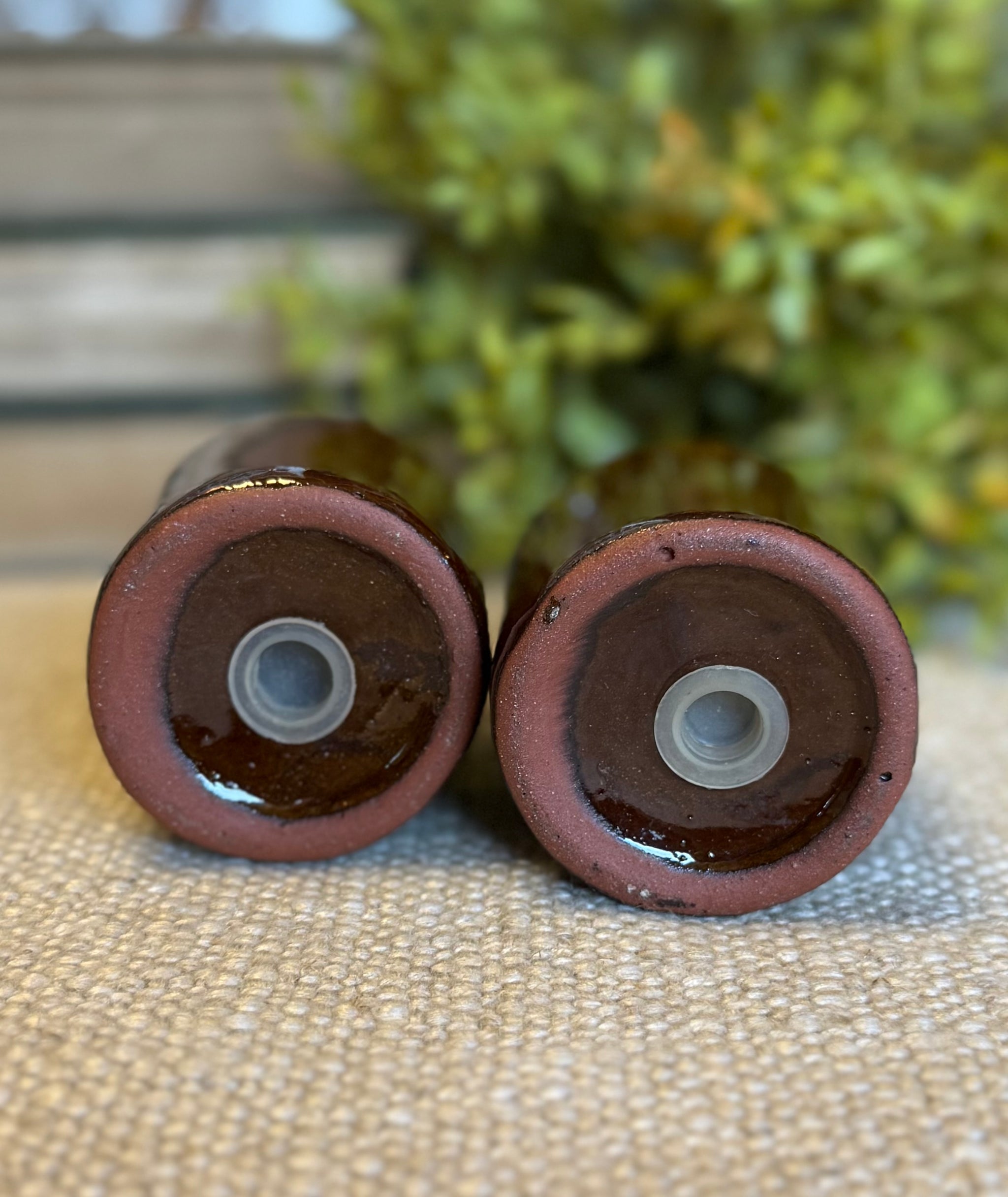 Vintage Little Brown Crock Salt & Pepper Shaker Set – The