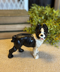 Small Vintage Cast Iron Boston Terrier Bank