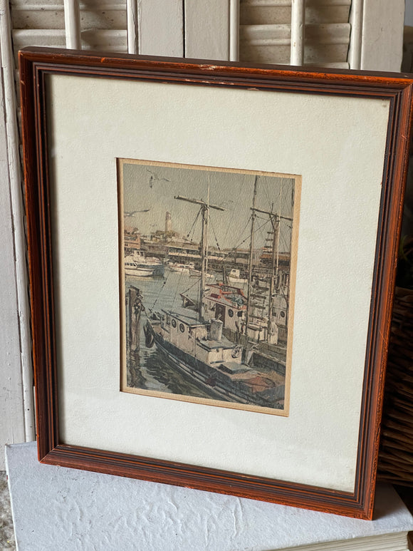 Vintage Framed Boat Print