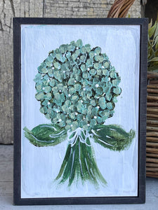 Dianne Vaughn 5" x 7" Teal Hydrangeas Art