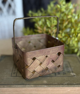 Sweet Vintage Brass Basket w/ Handle