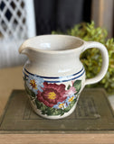 Found Texas-Made Pottery Pitcher w/ Hand-Painted Floral Design
