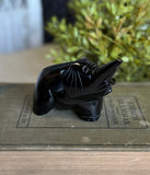 Vintage Carved Obsidian Elephant Figurine