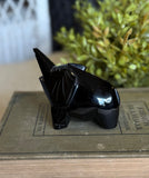 Vintage Carved Obsidian Elephant Figurine