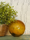 Vintage Japanese Glass Fishing Float Amber Color