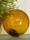 Vintage Japanese Glass Fishing Float Amber Color