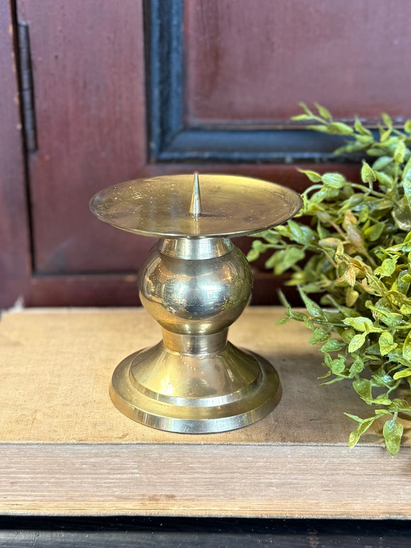 Vintage Brass Candle Pillar Holder