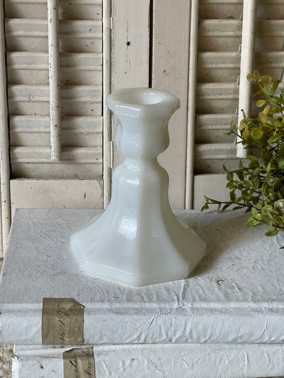 Milk Glass Candle Stick Holder