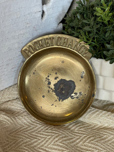 Vintage Brass Pocket Change Dish