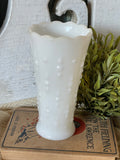 Vintage Anchor Hocking  Milk Glass Dots & Arrows Vase