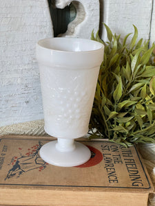 Vintage Anchor Hocking Milk Glass Footed Goblet