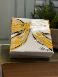 Jill Harper 4" Gold Bow With Epoxy Canvas Art