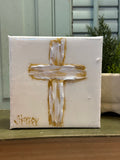 Jill Harper 5" Cross with Epoxy Canvas Art