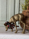 Vintage Brass Doe with Removable Bow
