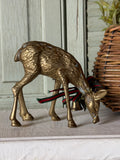 Vintage Brass Doe with Removable Bow