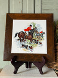 Vintage Hunt Scene on Tile Trivet H & R Johnson