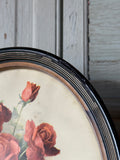 Vintage Rose Print in Oval Frame
