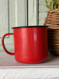 Vintage Red Enamel Mug
