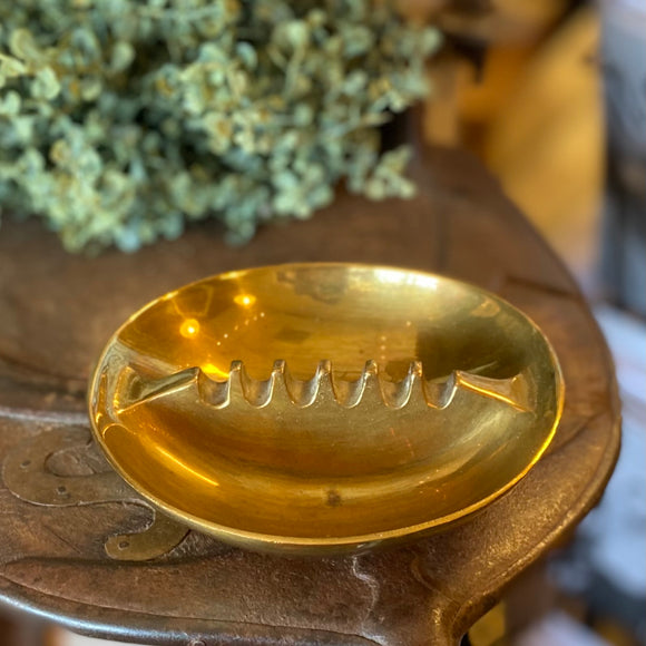 Vintage Solid Brass Ashtray Made in Taiwan