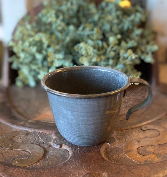 Cute Vintage Dark Grey Enamel Mug