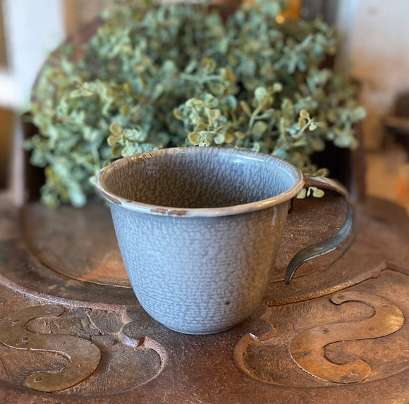 Cute Vintage Grey Enamel Mug