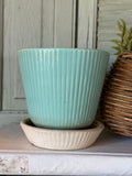 Vintage Aqua and Cream Shawnee Pottery Planter
