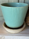 Vintage Aqua and Cream Shawnee Pottery Planter
