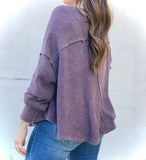 Waffle Knit Amethyst Top