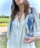 Shania Denim Vest w/ Embroidery