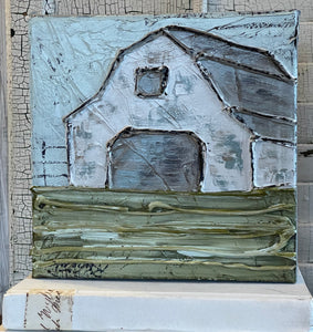 Jill Harper 8" Heavy Textured Barn Canvas Painting
