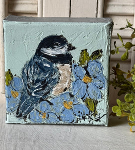 Jill Harper 4" Chickadee Canvas Art