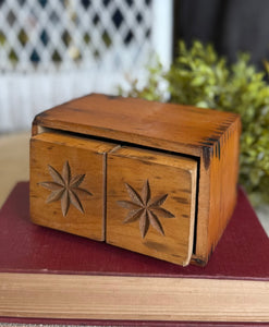 Vintage Wood Butter Mold w/ Starburst Design