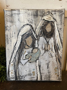 Jill Harper 8 x 10" Nativity Canvas Painting
