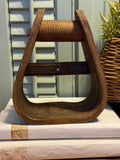 Vintage Wooden Stirrup with Metal Bracket