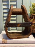 Vintage Wooden Stirrup with Metal Bracket