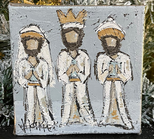 Jill Harper 5" Three Wise Men Canvas Painting