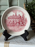 Small Vintage Red Transferware Plate Wood & Sons