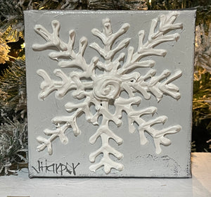 Jill Harper 6" Heavy Texture Snowflake Canvas Painting