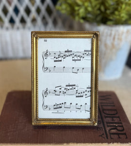 Vintage Small Gold Frame w/ Glass & Stand
