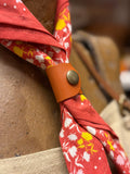 Deep Orange Leather Slide