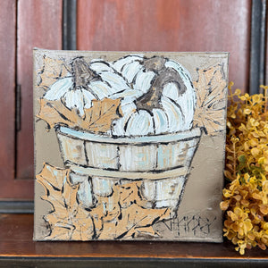 Jill Harper 8" Cozy Autumn Foliage Canvas Art