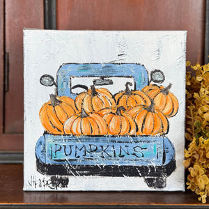 Jill Harper 8" Pumpkin Delivery Canvas Art