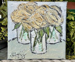 Jill Harper 6" Floral Vases Canvas Painting