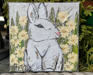 Jill Harper 6" Spring Bunny Canvas Painting