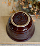 Vintage USA Brown Maple Pottery Bowl