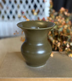 Vintage Japan Matte Olive Pottery Vase