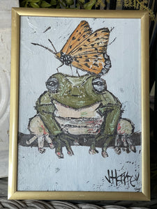 Jill Harper 5" x 7" Frog Framed Canvas Art