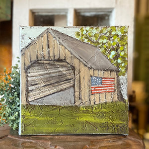 Jill Harper 8" American Barn Canvas Art