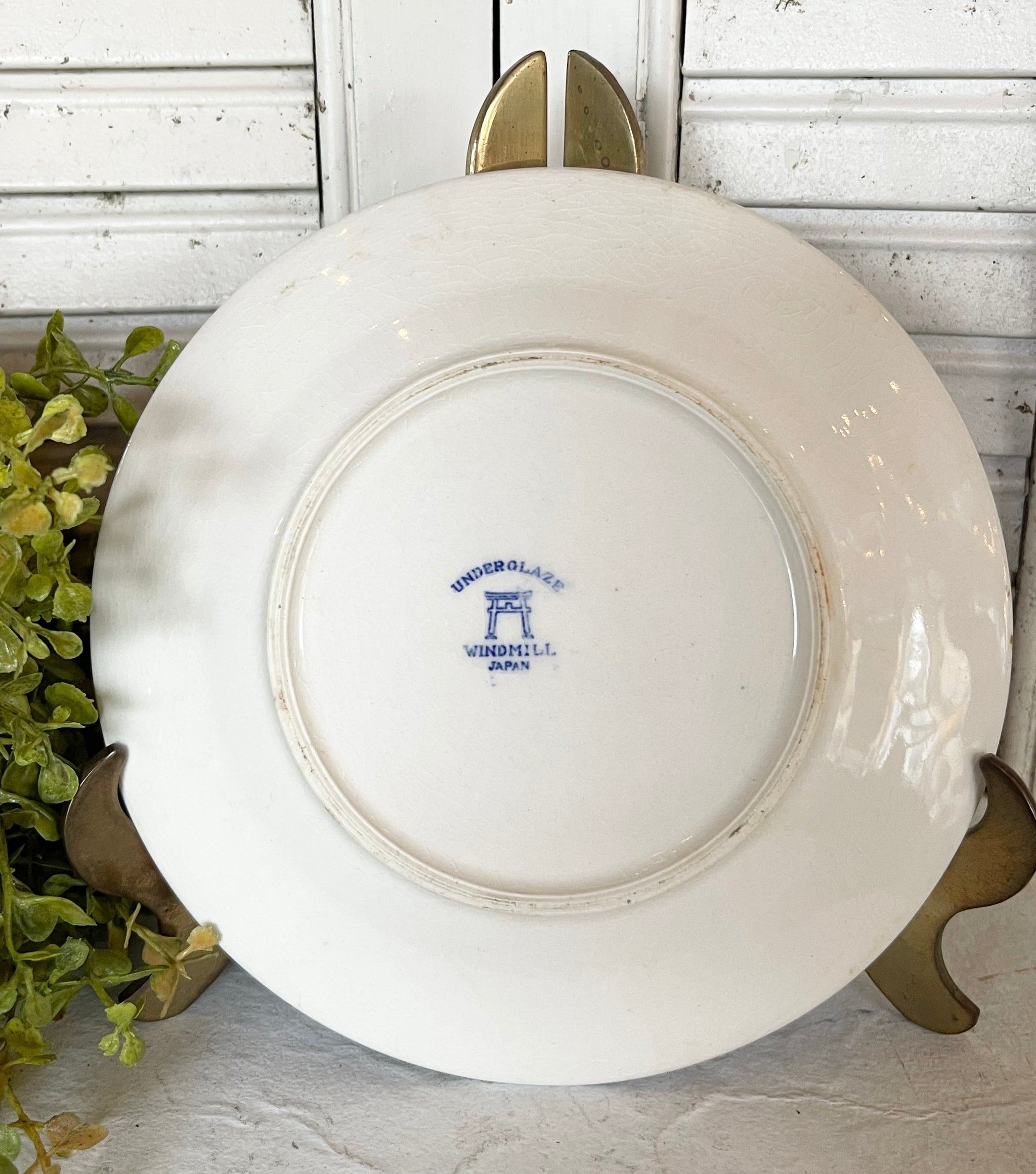 Vintage Japan Windmill Blue & White Transferware Plate – The